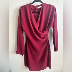 OAK + FORT Red Long Sleeve Dress